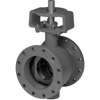 Кран эксцентриковый полусферический фланцевый, серии TL34-F, Tafline (Тафлайн), DN100 PN16, с голым штоком