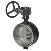 Затвор поворотный дисковый трехэксцентриковый Tafline (Тафлайн), серии TL63, DN250 PN16, под приварку, с редуктором, корпус, диск - сталь