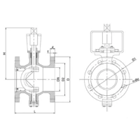 Кран эксцентриковый полусферический фланцевый, серии TL34-F, Tafline (Тафлайн), DN100 PN16, с голым штоком Тафлайн