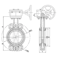 Дисковый поворотный затвор-TL71-A-Tafline (Тафлайн), DN150 PN16, межфланцевый с редуктором Тафлайн