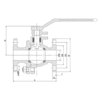 Кран шаровой полнопроходной фланцевый, серии TL31-F, Tafline (Тафлайн), DN40 PN40, стальной, с рукояткой Тафлайн
