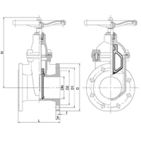Задвижка чугунная с обрезиненным клином, серии TL46-G, Tafline (Тафлайн), DN100 PN16, со штурвалом Тафлайн