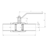 Кран шаровой стандартнопроходной под приварку, серии TL31-W, Tafline (Тафлайн), DN40 PN40, стальной, с рукояткой Тафлайн
